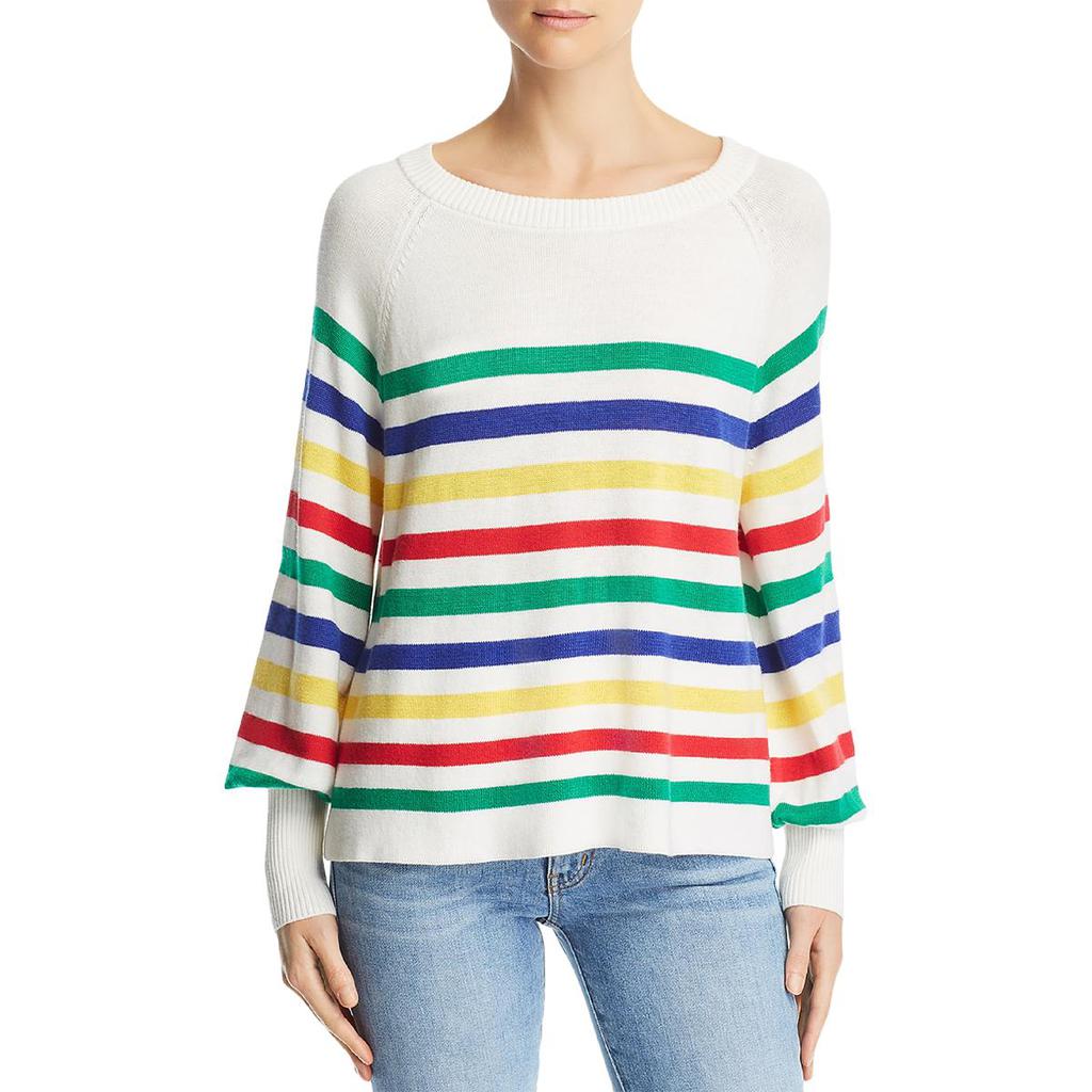 Aqua Womens Knit Striped Pullover Sweater商品第1张图片规格展示