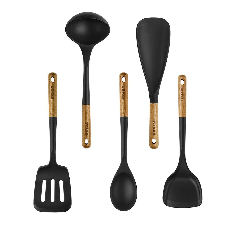 5 Piece Silicone & Acacia Utensil Set 商品