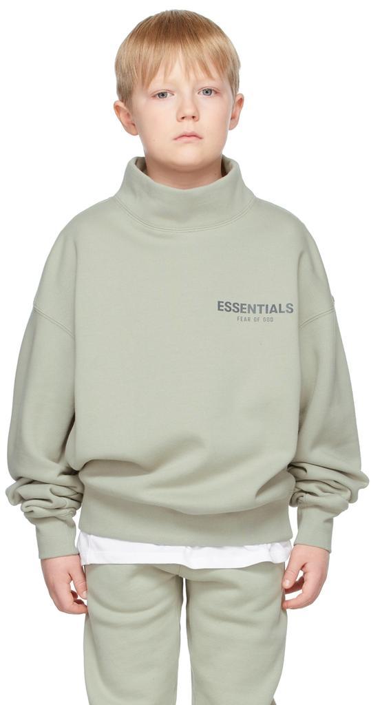 商品Essentials|SSENSE Exclusive Kids Green Mock Neck Sweatshirt,价格¥473,第4张图片详细描述