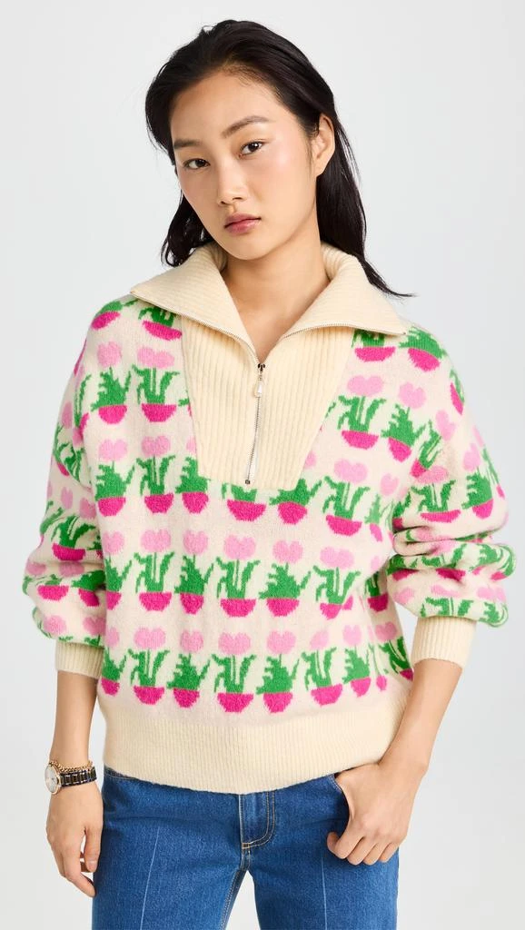 商品Kitri|KITRI Lorna Flower Pot Zip Up Sweater,价格¥1439,第2张图片详细描述