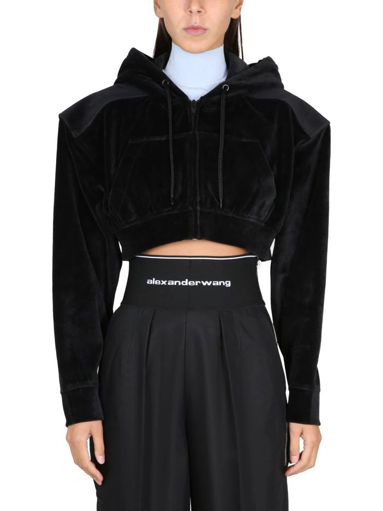 商品Alexander Wang|SHORT VELOUR SWEATSHIRT,价格¥3410,第2张图片详细描述