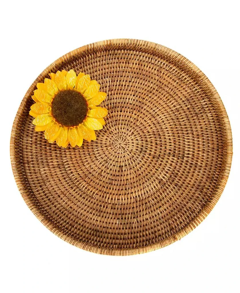 商品Artifacts Trading Company|Round Serving-Ottoman Tray with Glass Insert,价格¥719,第5张图片详细描述