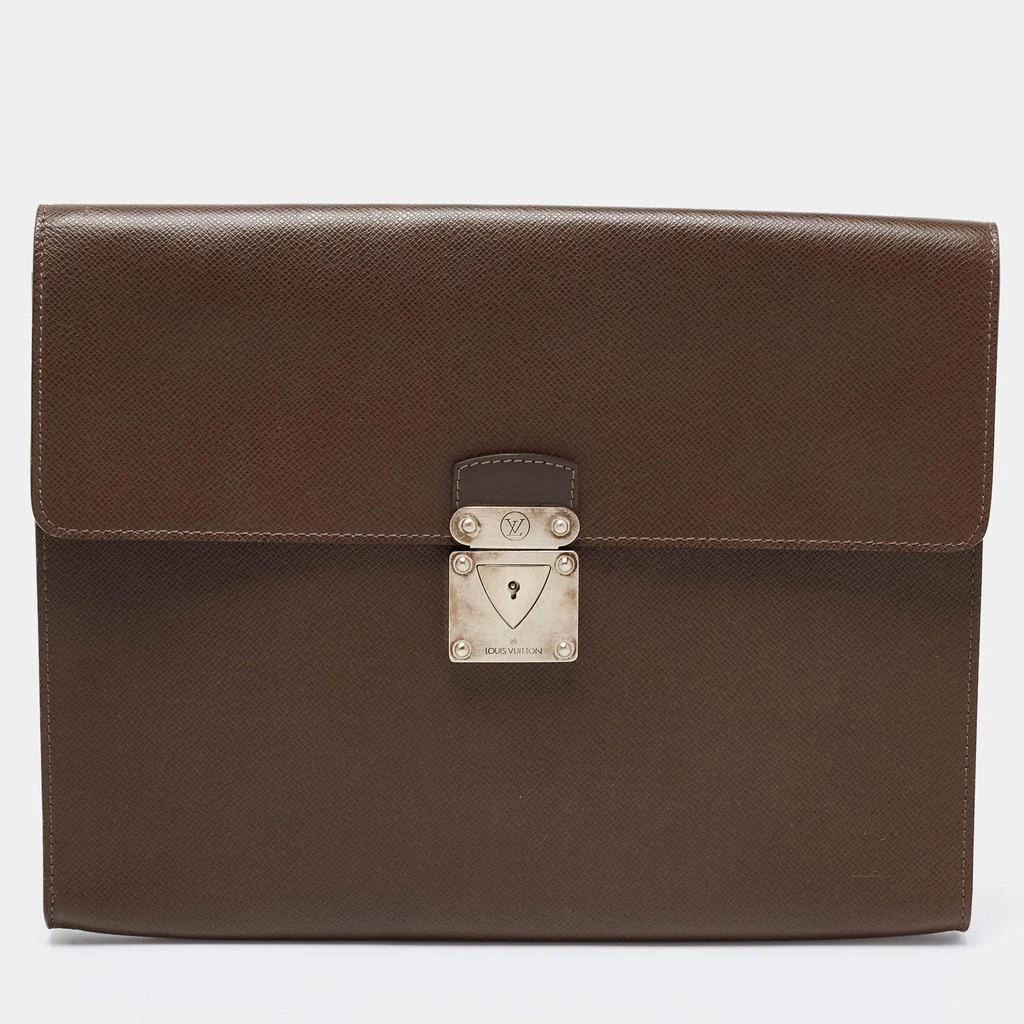 商品[二手商品] Louis Vuitton|Louis Vuitton Brown Taiga Leather Minuto Portfolio Case,价格¥3970,第1张图片