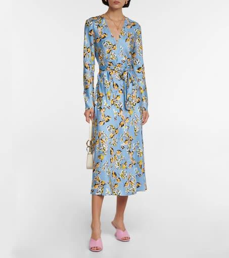 商品Diane von Furstenberg|Tilly花卉真丝斜纹布裹身连衣裙,价格¥4186,第2张图片详细描述