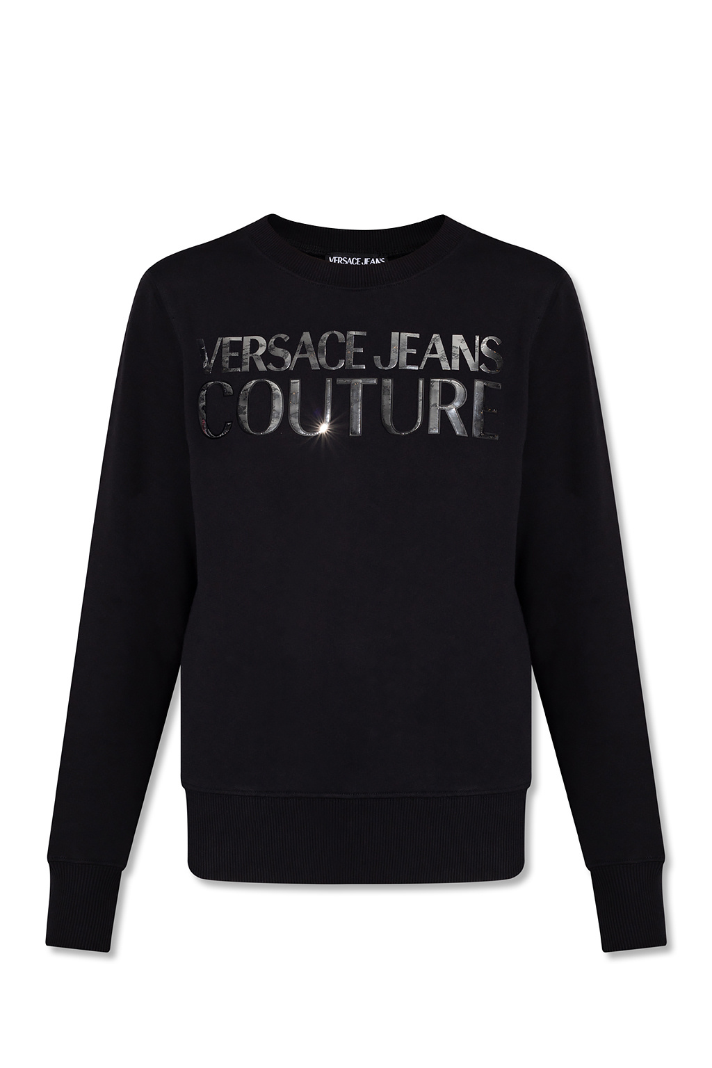 VERSACE JEANS COUTURE 女士黑色棉质长袖T恤 72HAIG01-CF01G-S89商品第1张图片规格展示