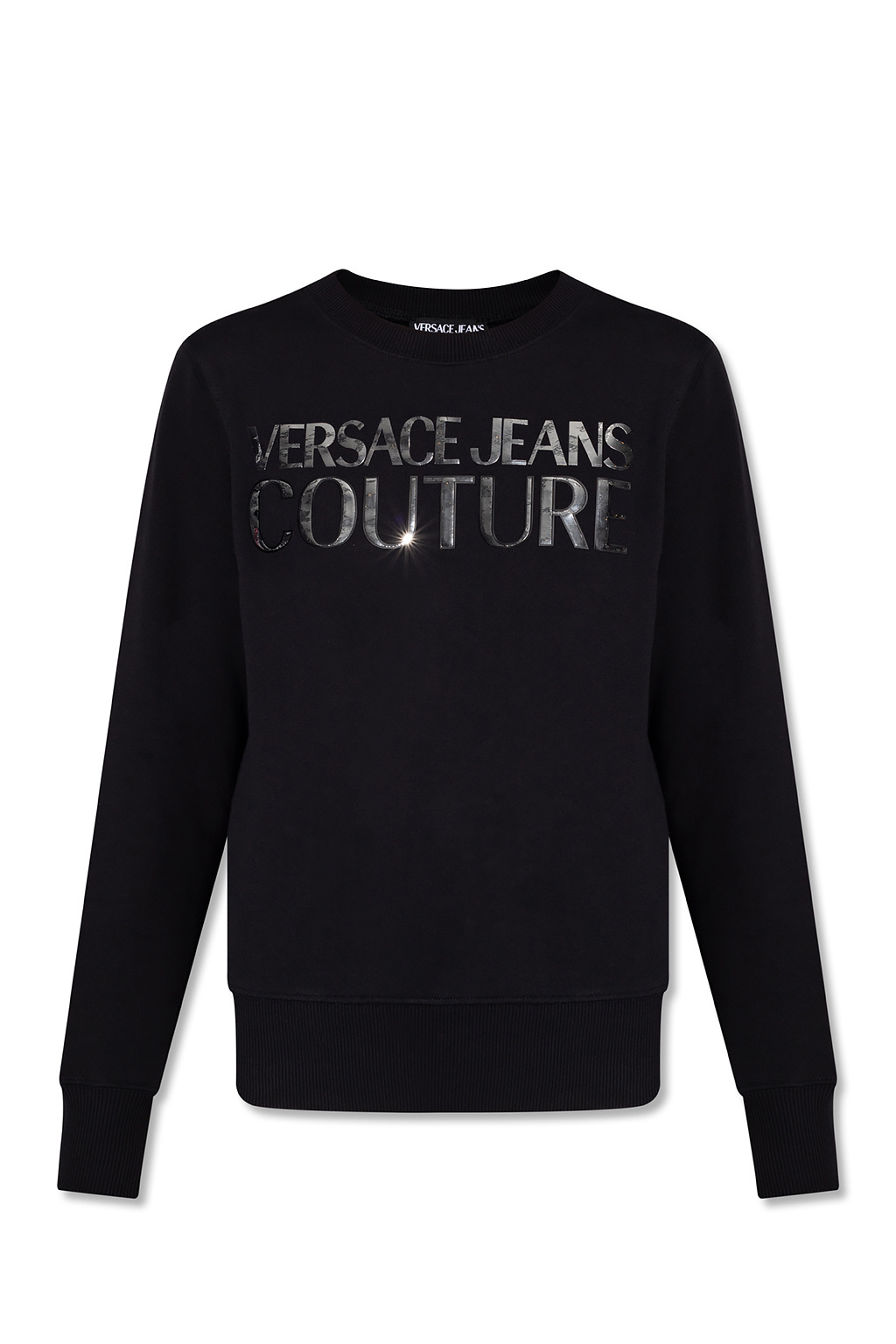 商品[国内直发] Versace|VERSACE JEANS COUTURE 女士黑色棉质长袖T恤 72HAIG01-CF01G-S89,价格¥1719,第1张图片