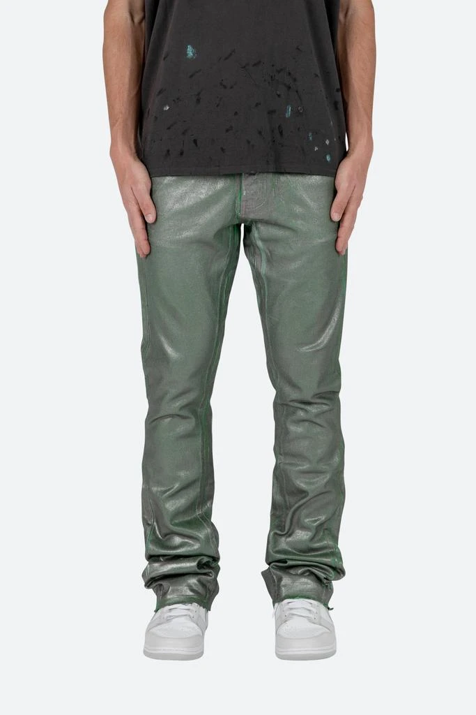 商品MNML|B427 Metallic Flare Denim - Green,价格¥330,第1张图片