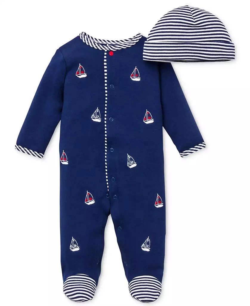 商品Little Me|Baby Boys Sailboat Coverall and Hat, 2 Piece Set,价格¥99,第1张图片