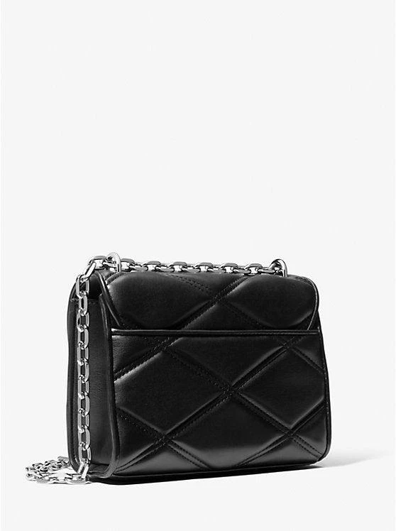 商品Michael Kors|Michael Kors Serena Medium Diamond Stepptasche aus Kunstleder mit Klappe Umhängetasche Schwarz,价格¥4122,第2张图片详细描述
