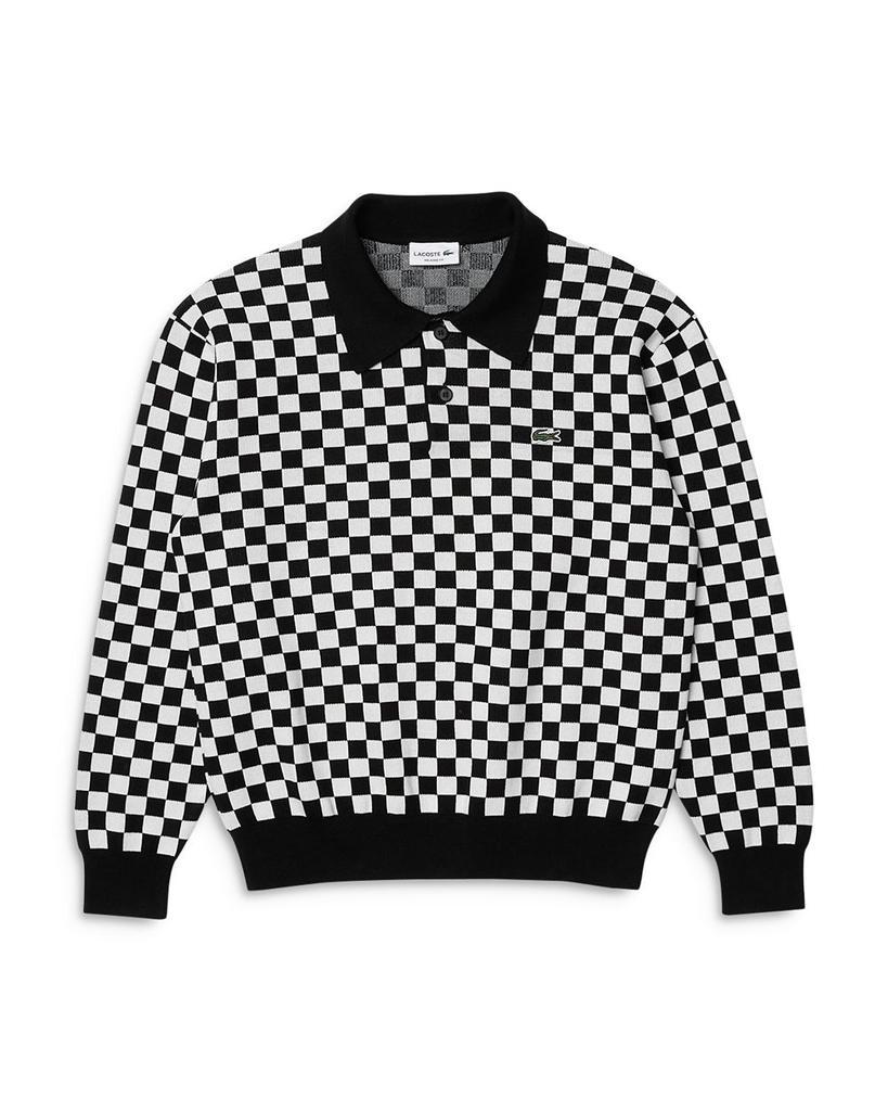 商品Lacoste|Héritage Relaxed Fit Checkerboard Print Sweater,价格¥880,第1张图片