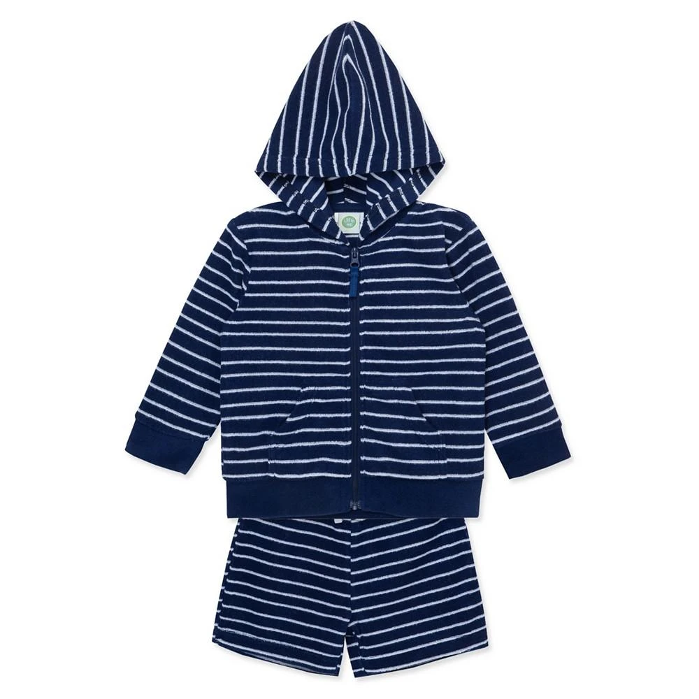 商品Little Me|Baby Boys Stripe Terry Cover Up Jacket and Shorts, 2 Piece Set,价格¥298,第5张图片详细描述