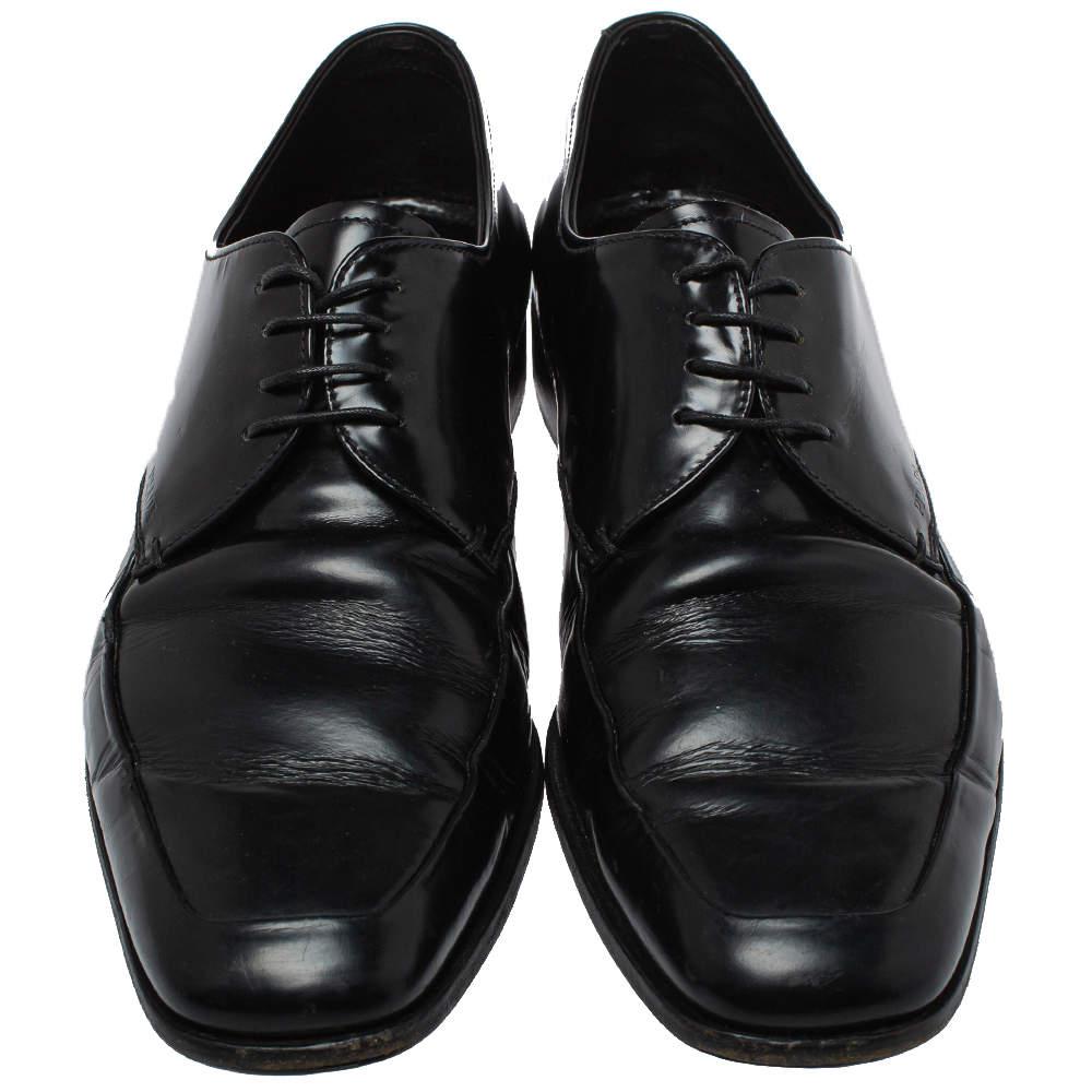 Prada Black Leather Lace Up Derby Size 43商品第3张图片规格展示