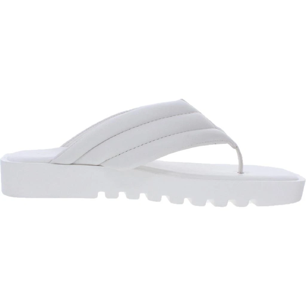 商品Steve Madden|Steve Madden Womens Boost Faux Leather Square Toe Flip-Flops,价格¥100,第3张图片详细描述
