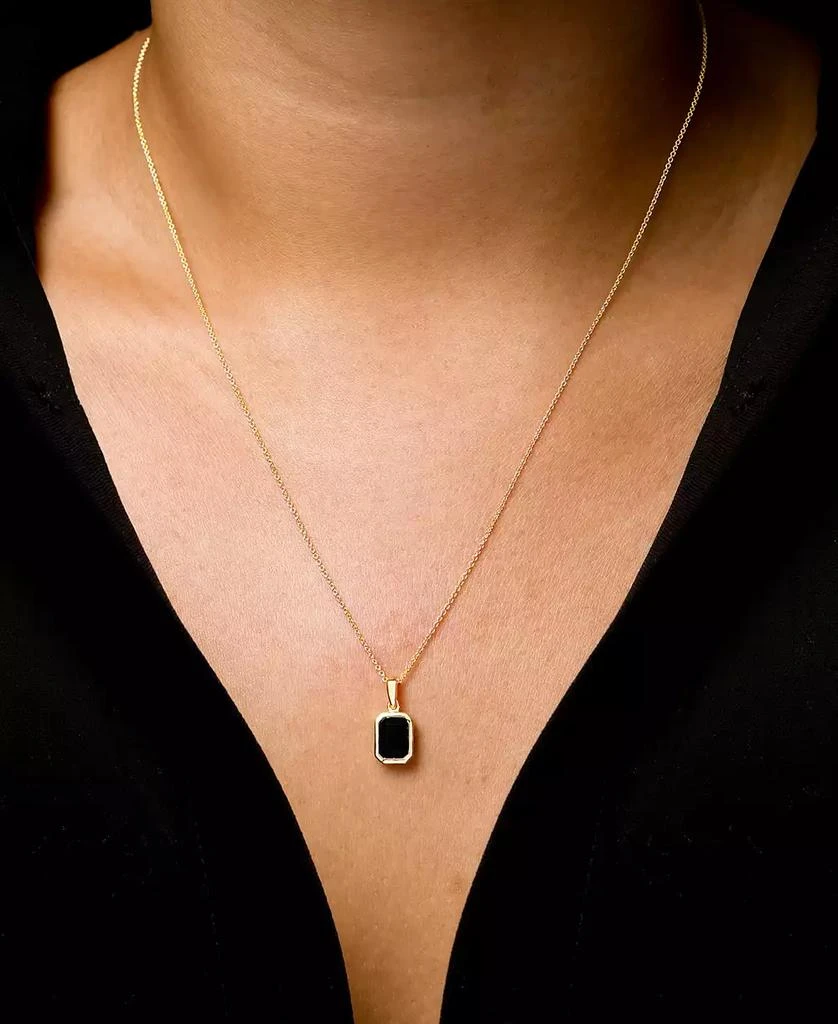 商品Macy's|3-Pc. Set Onyx Octagon Pendant Necklace, Ring & Stud Earrings in 14k Gold-Plated Sterling Silver,价格¥795,第3张图片详细描述