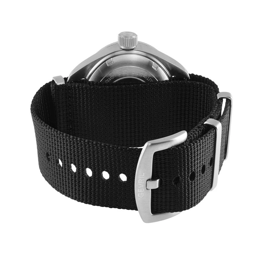商品Gevril|Men's Yorkville Swiss Automatic Black Nylon Strap Watch 43mm,价格¥8598,第3张图片详细描述