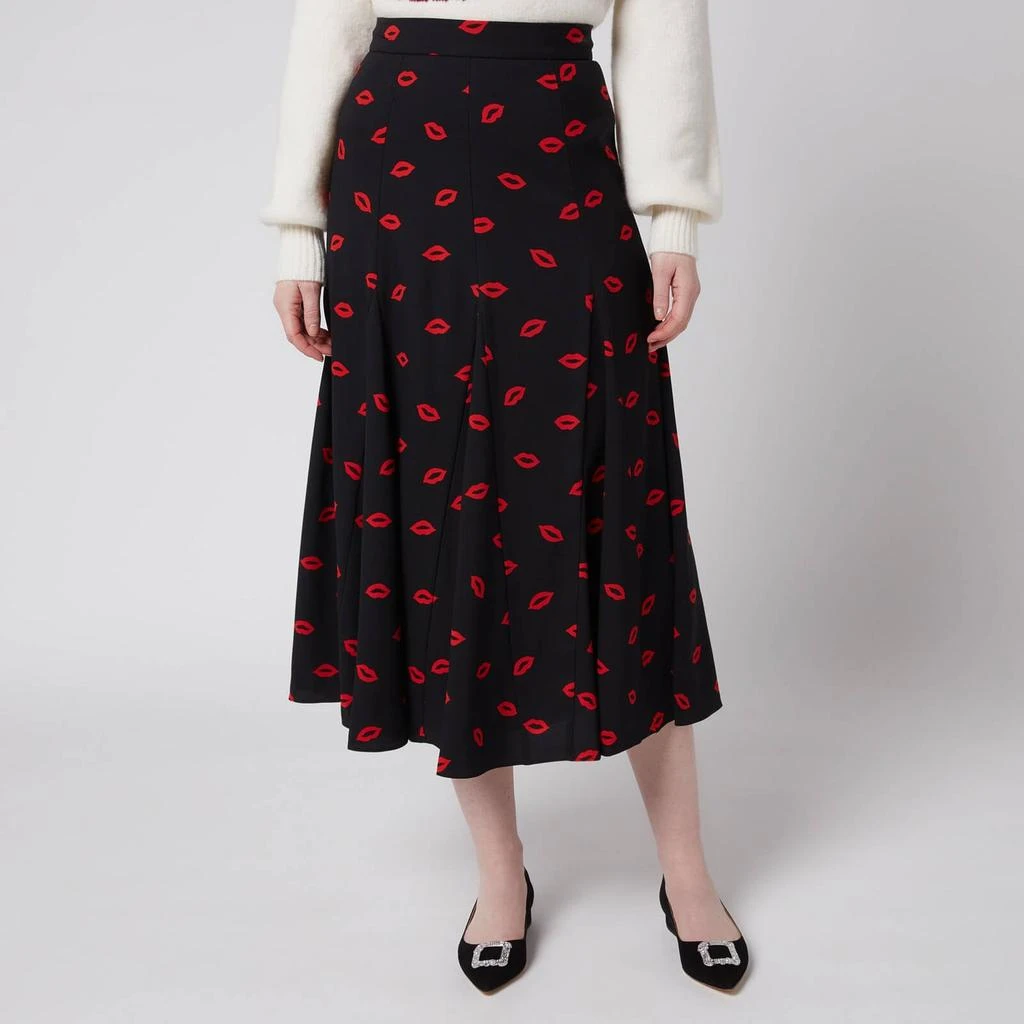 商品Kate Spade|Kate Spade New York Women's Lips Fluid Skirt - Black,价格¥460,第1张图片