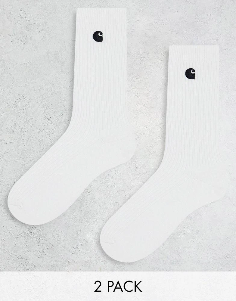 商品Carhartt WIP|Carhartt WIP madison 2 pack socks in white,价格¥242,第1张图片