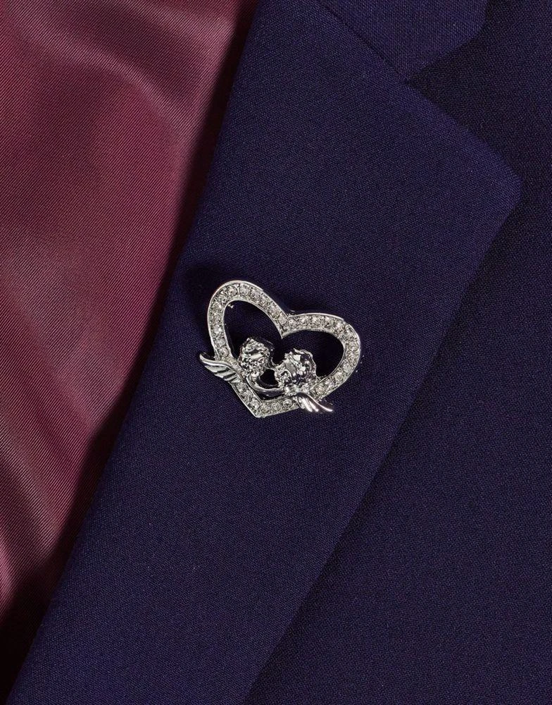 商品ASOS|ASOS DESIGN wedding pave cherub brooch in silver tone,价格¥82,第1张图片