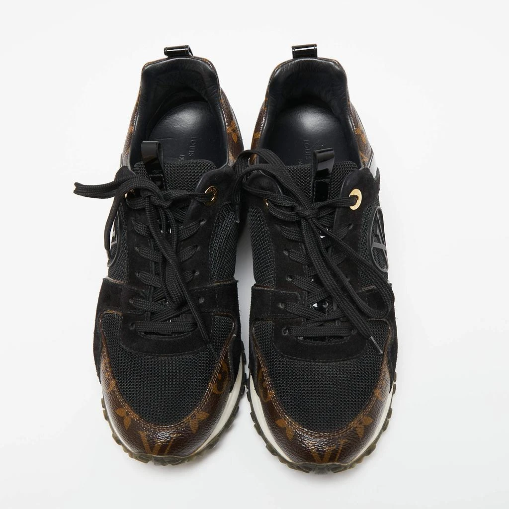 商品[二手商品] Louis Vuitton|Louis Vuitton Brown/Black Monogram Coated Canvas, Mesh and Suede Run Away Sneakers Size 36.5,价格¥5300,第3张图片详细描述