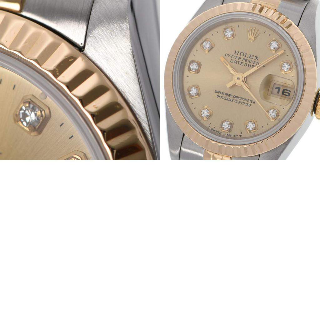 Rolex Champagne Diamonds 18k Yellow Gold And Stainless Steel Datejust 69173G Automatic Women's Wristwatch 26 mm商品第9张图片规格展示