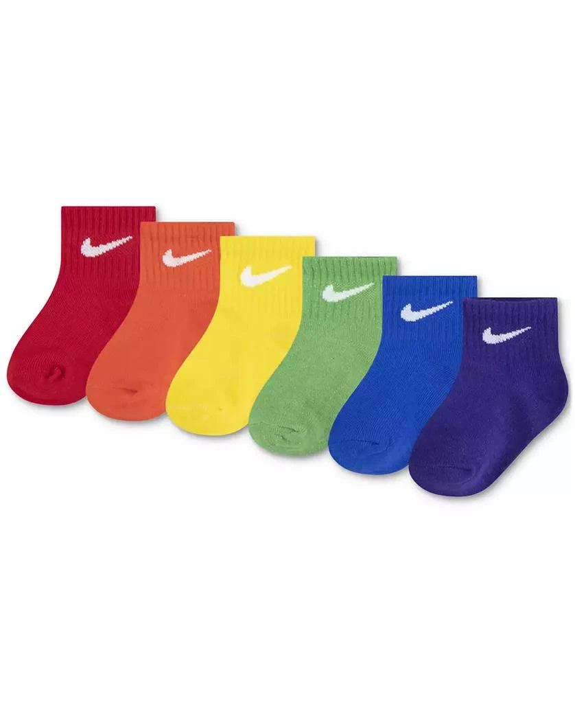 商品NIKE|Baby and Toddler Boys or Girls Swoosh Ankle Socks, Pack of 6,价格¥122,第1张图片