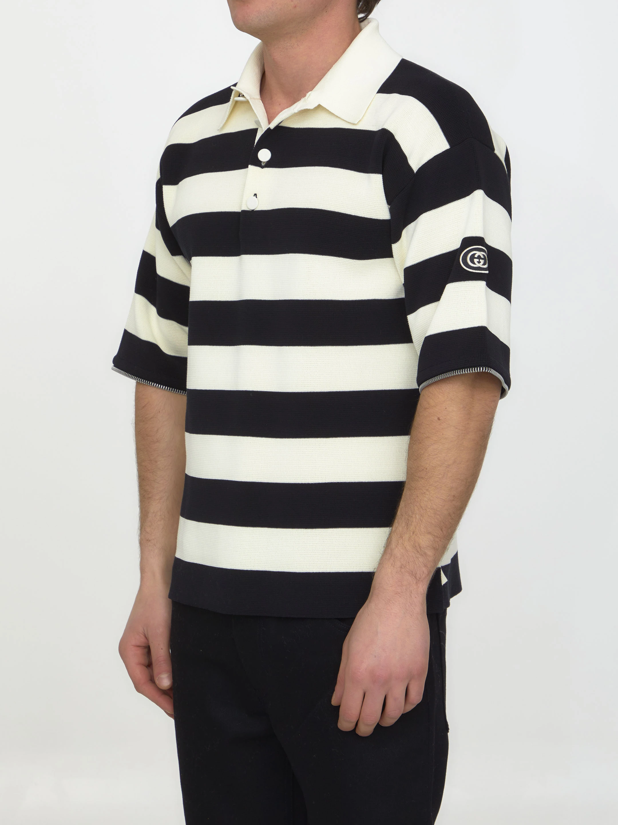商品Gucci|Gucci 男士POLO衫 724708XKCV09207 白色,价格¥7137,第3张图片详细描述