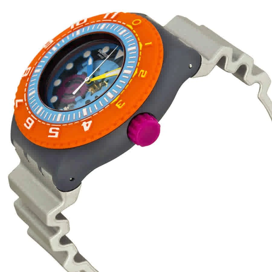 商品Swatch|Sea-through Blue transparent Silver Rubber Men's Watch SUUM101,价格¥607,第2张图片详细描述