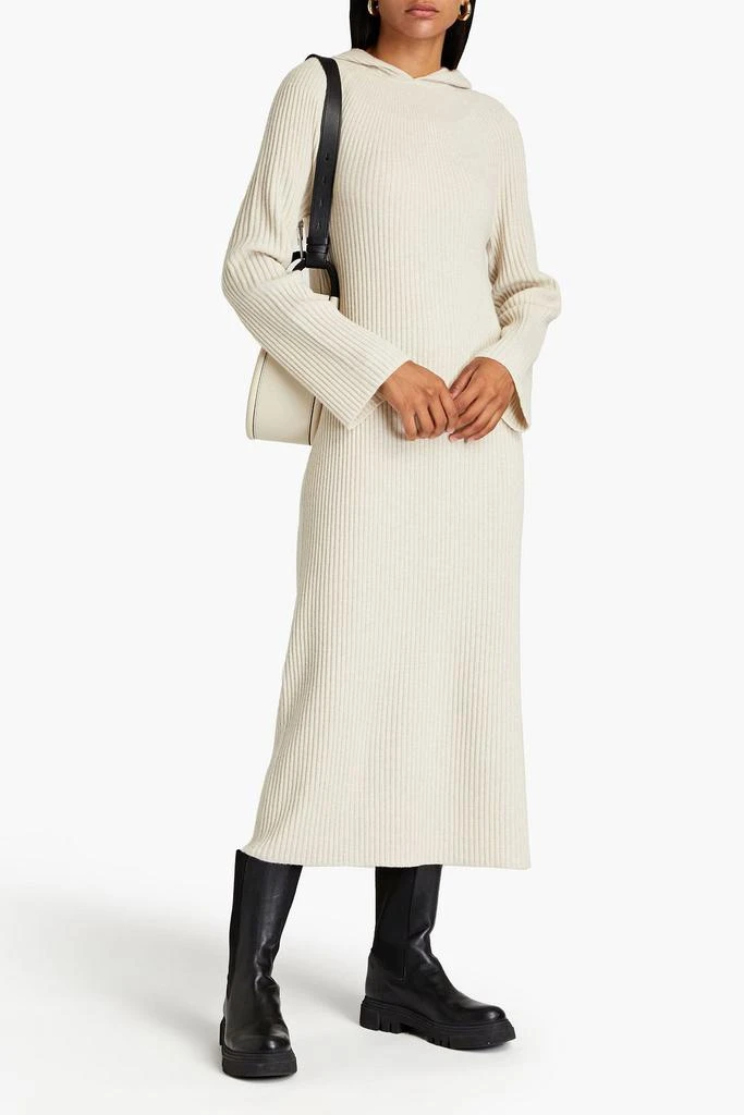 商品Theory|Ribbed wool and cashmere-blend hooded midi dress,价格¥1313,第2张图片详细描述