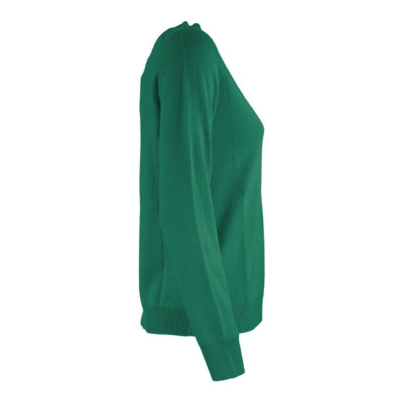 CINZIA 羊绒绿色女士圆领毛衣【香港仓极速发货】商品第2张图片规格展示