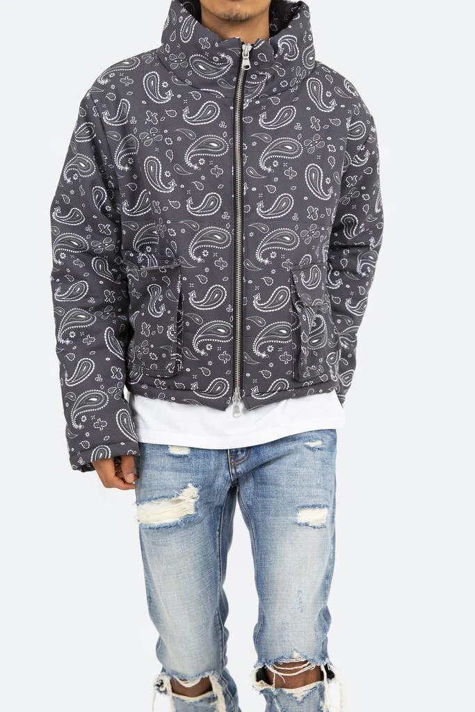 Paisley Cropped Puffer - Black 商品