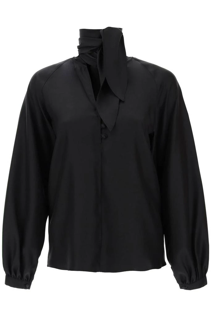 商品Max Mara|'albenga' silk shirt with bow collar,价格¥1165,第1张图片