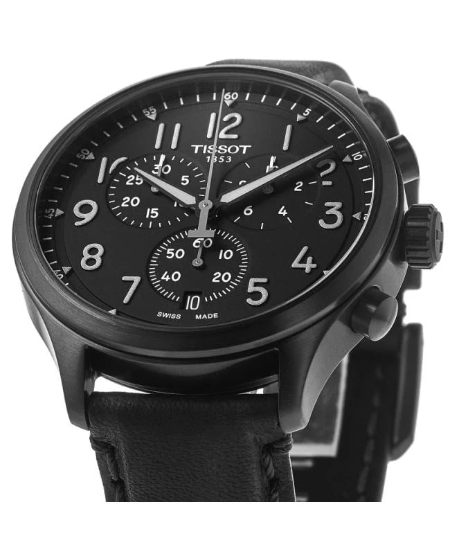 商品Tissot|Tissot Chrono XL Vintage Black Dial Leather Strap Men's Watch T116.617.36.052.00,价格¥2264,第2张图片详细描述