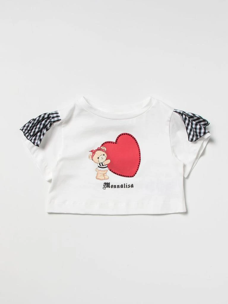 商品MONNALISA|Monnalisa cropped t-shirt with logo,价格¥445,第1张图片