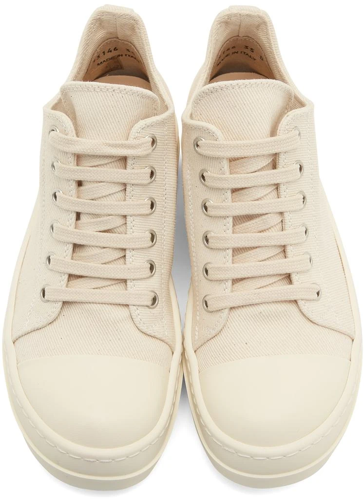 商品Rick Owens|Beige Denim Low Sneakers,价格¥4246,第5张图片详细描述