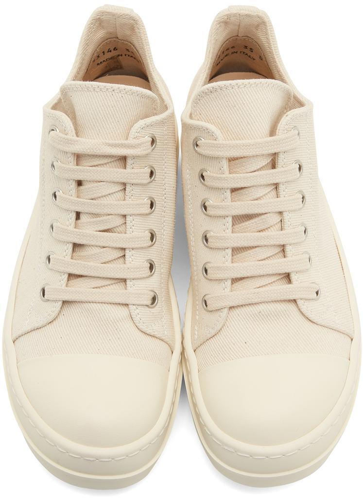 商品Rick Owens|Beige Denim Low Sneakers,价格¥3959,第7张图片详细描述