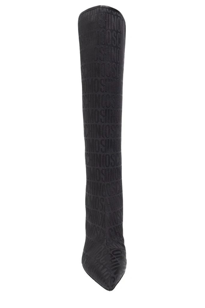 商品Moschino|Moschino Allover Logo Printed High-Knee Boots,价格¥2350,第4张图片详细描述