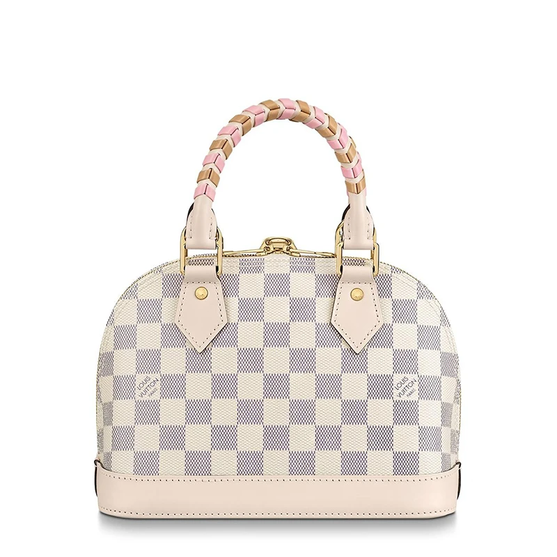 预售10天 Louis Vuitton/路易威登 22春夏新款ALMA BB系列 女士蓝白棋盘格帆布饰多色编织效果皮革提手金扣配可拆卸肩带单肩斜跨手提包N45294 商品
