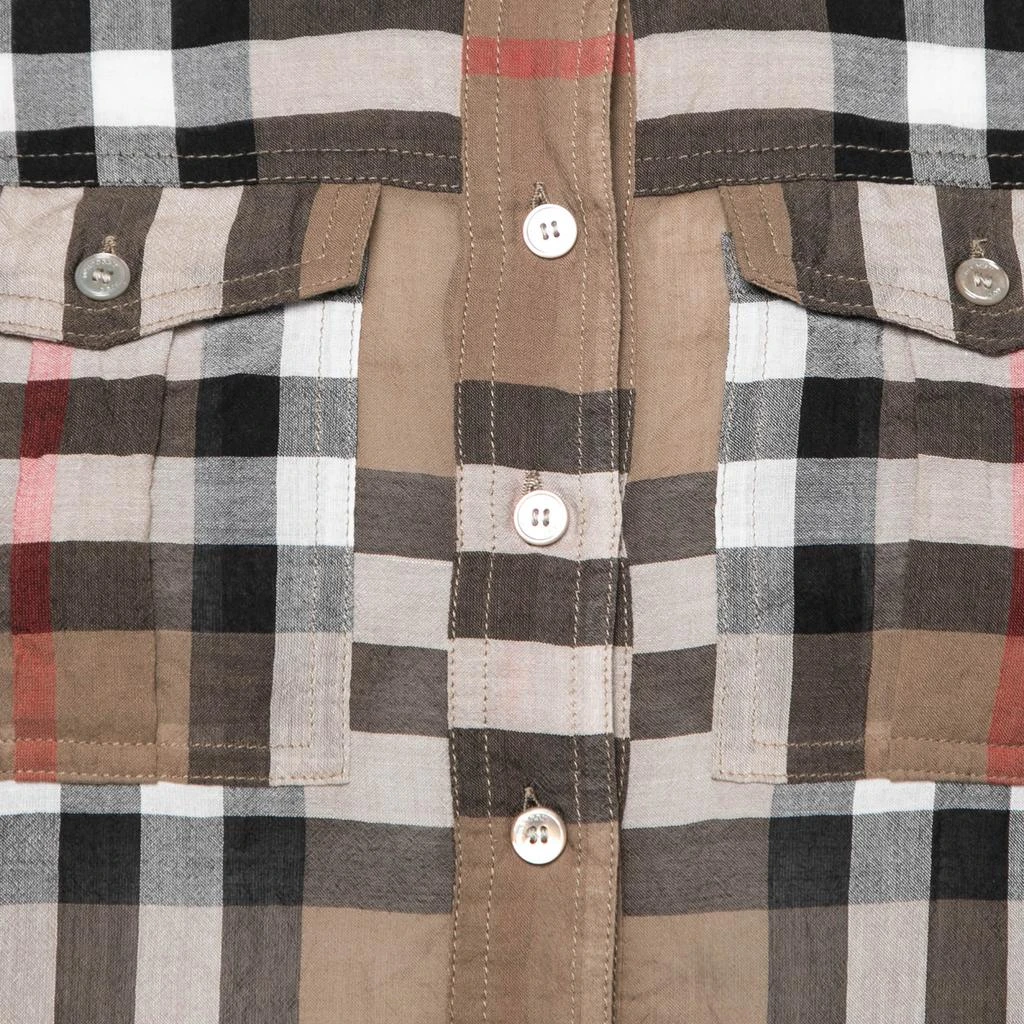 商品[二手商品] Burberry|Burberry Brit Brown Checked Cotton Pocketed Blouse S,价格¥1076,第3张图片详细描述