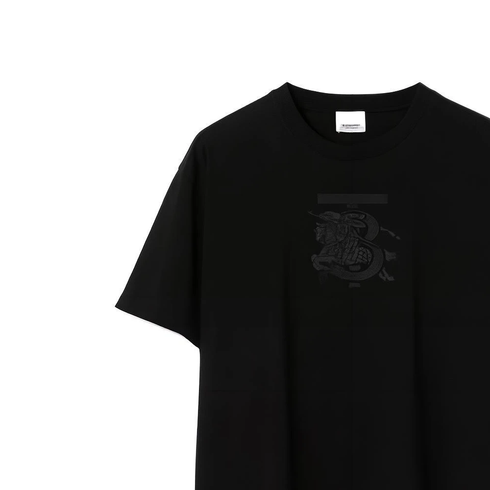 商品[国内直发] Burberry|博柏利 SS23 战马Logo印花纯色圆领套头短袖T恤 男款 黑色 80697621,价格¥2819,第8张图片详细描述