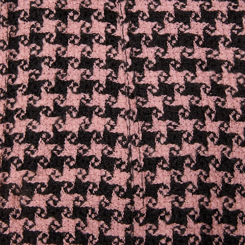 商品Gucci|【预售3-7天】GUCCI/古驰 21年秋冬 女士粉色和黑色千鸟格羊毛褶裥半身裙664422ZAHD71250,价格¥9769,第4张图片详细描述