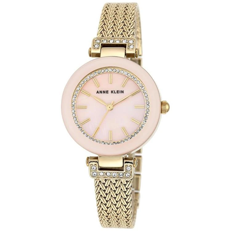商品Anne Klein|Women's Gold-Tone Stainless Steel Mesh Bracelet Watch 30mm AK-1906PMGB,价格¥281,第1张图片