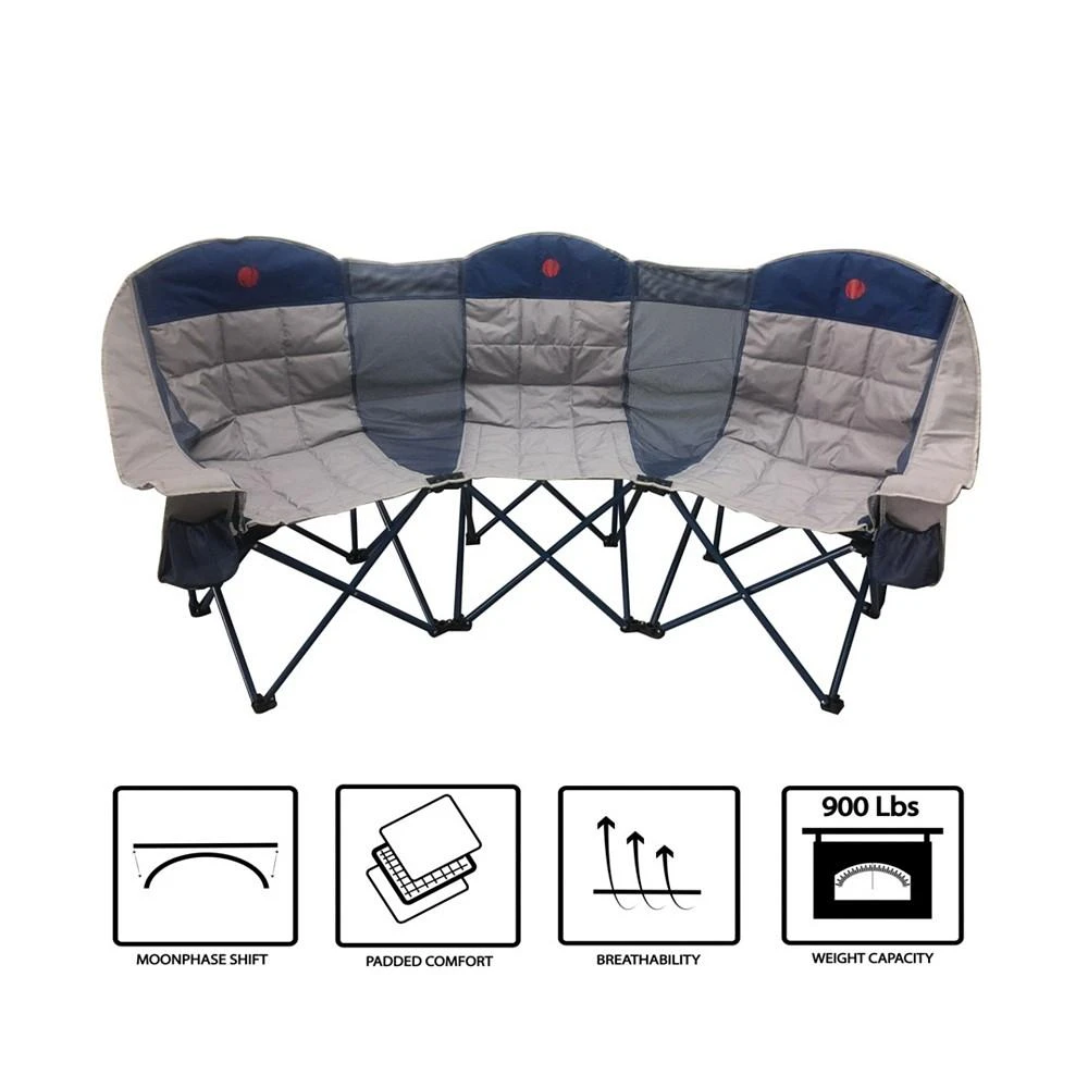 商品Omnicore Designs|Moon phase Home-Away Heavy Duty Triple Loveseat 900 Pounds Capacity Folding Camp Chair,价格¥1385,第5张图片详细描述