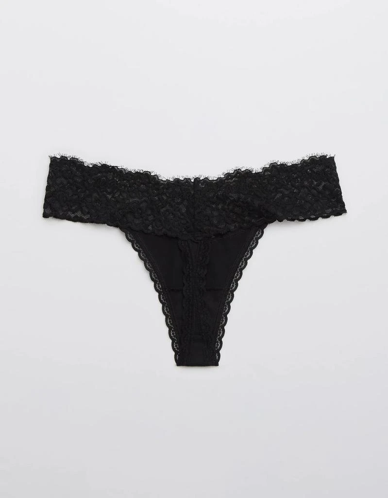商品Aerie|Aerie Cotton Eyelash Lace Thong Underwear,价格¥68,第2张图片详细描述