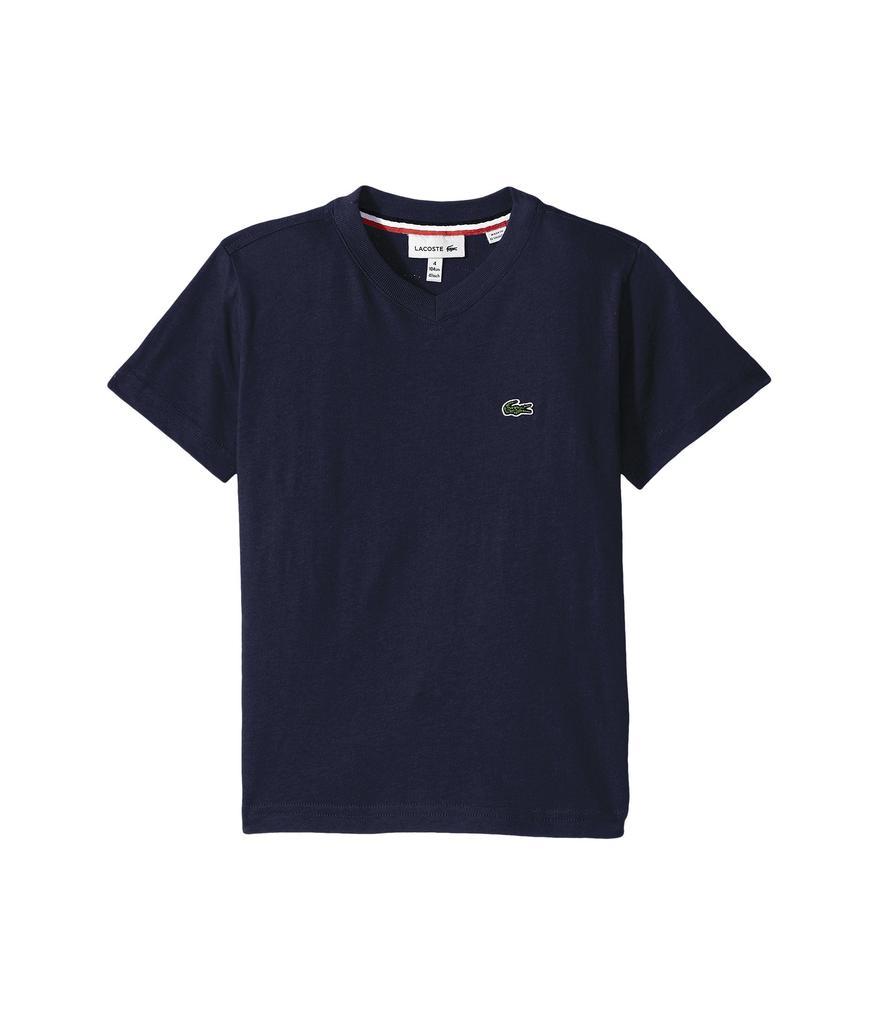 商品Lacoste|Short Sleeve Solid V-Neck T-Shirt (Toddler/Little Kids/Big Kids),价格¥258,第3张图片详细描述