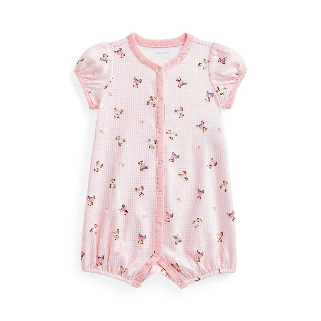 商品Ralph Lauren|Polo Bear Interlock Bubble Shortall (Infant),价格¥262,第1张图片