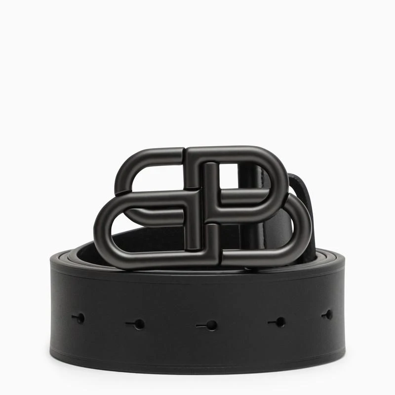 商品Balenciaga|Black leather BB belt,价格¥2622,第1张图片