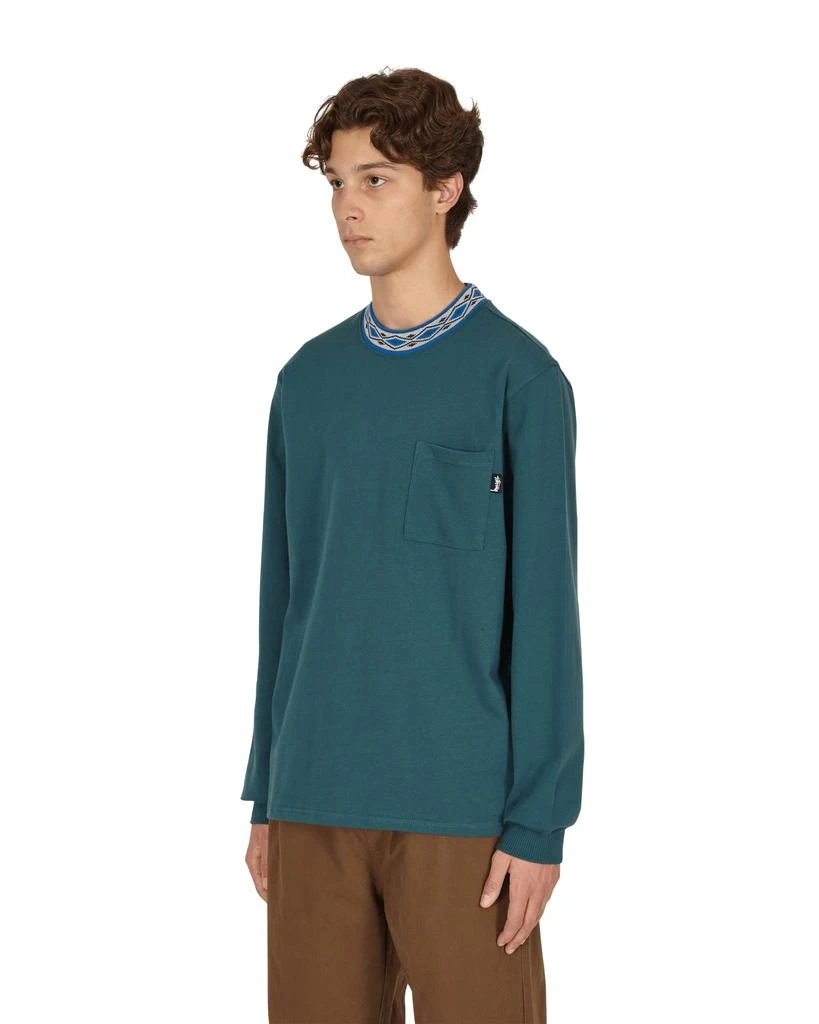 商品STUSSY|Jacquarded Mock Neck Crew Longsleeve T-Shirt Blue,价格¥251,第2张图片详细描述