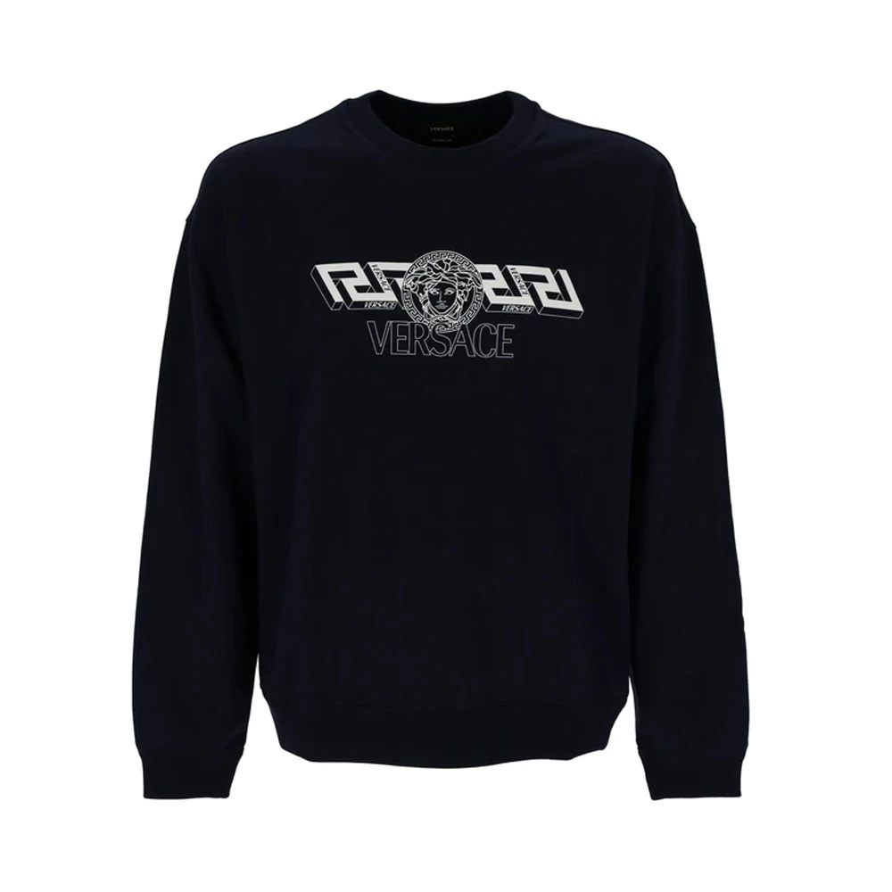 VERSACE 男士黑色印花棉质圆领卫衣 10039921-A028611-U830 商品
