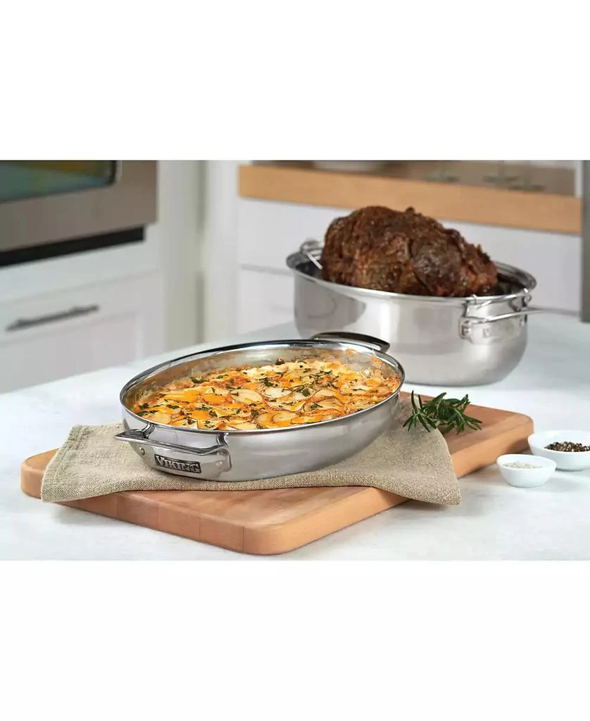 商品Viking|Metal Induction-Safe 8.5-Qt. Oval 3-in-1 Roaster with Lid & Rack,价格¥1544,第1张图片