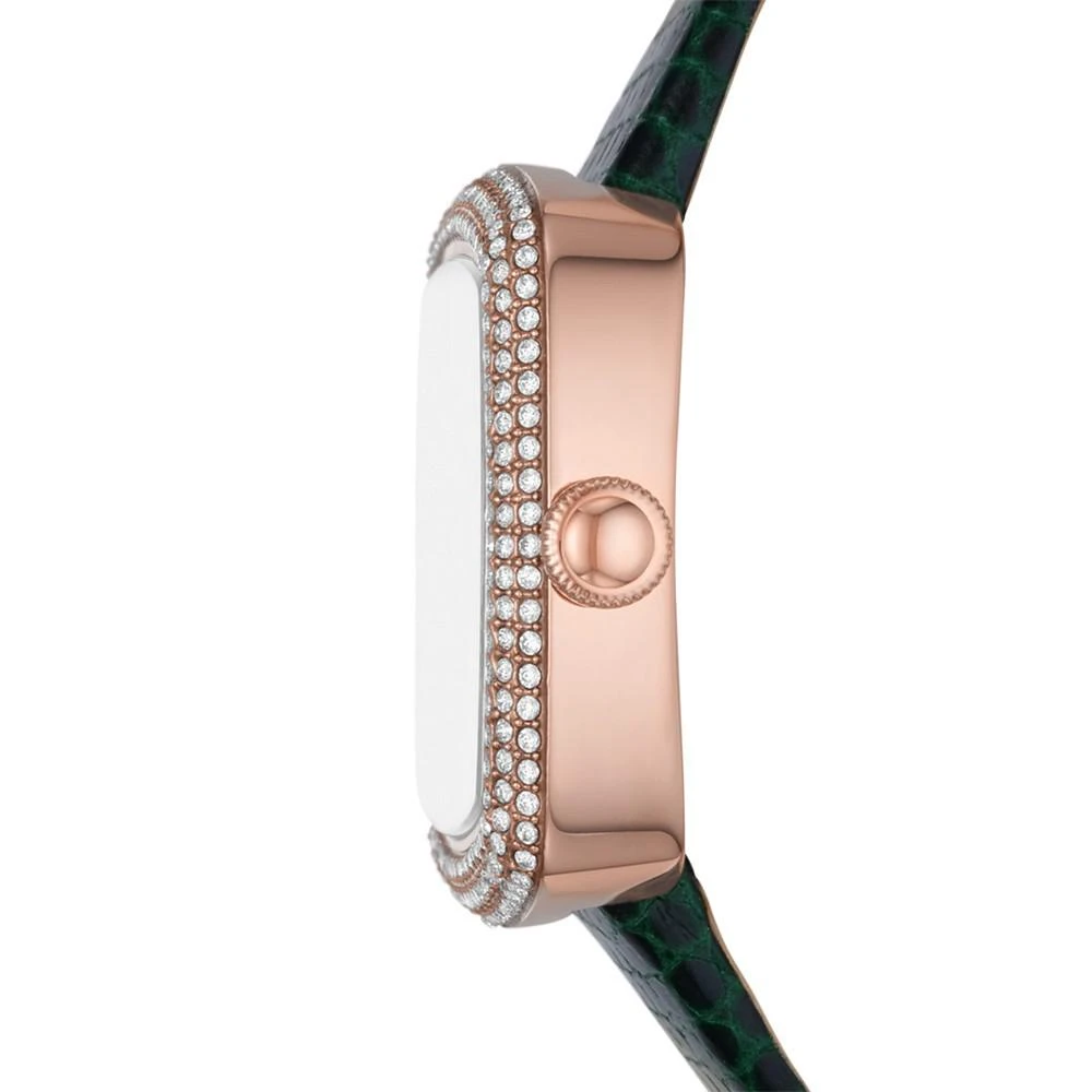 商品Emporio Armani|Women's Green Leather Strap Watch 26mm,价格¥2208,第2张图片详细描述